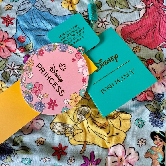 POSH PEANUT X DISNEY Princess Pajamas Girls 3T-4T 3-4 NEW Cinderella Belle NWT - Picture 8 of 11